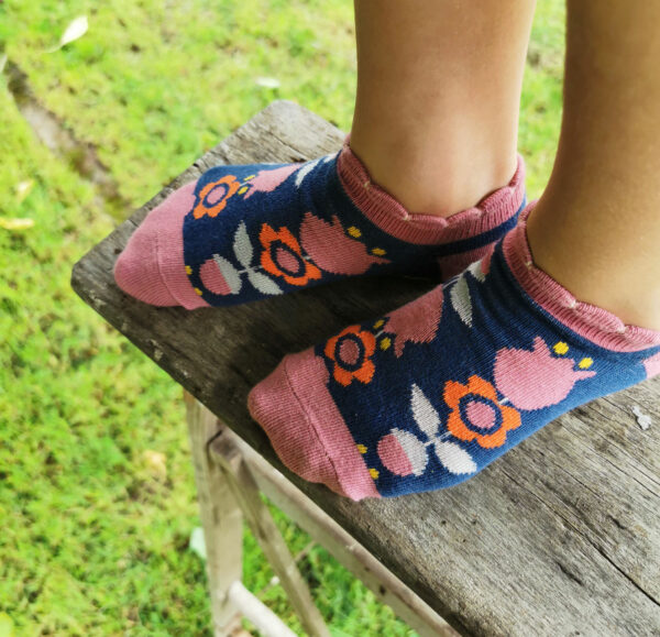 Tulpe Sneakersocke blau/rosa